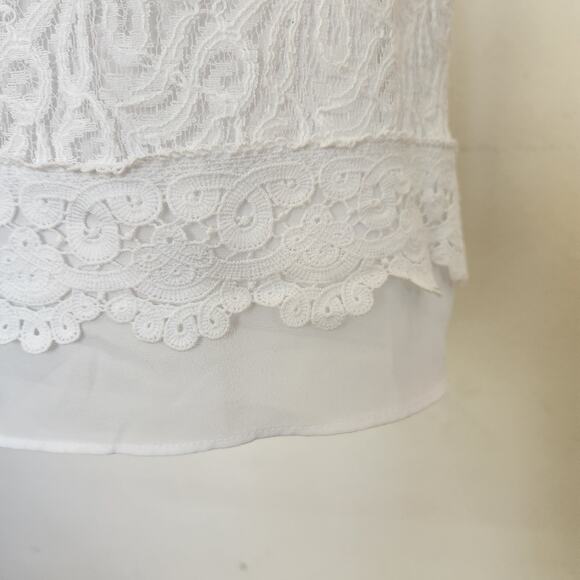 ELLEN TRACY WHITE LACE SHIFT DRESS SIZE 2 - Picture 6 of 14